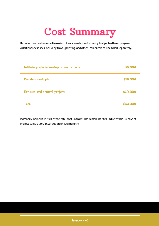 Project Management Proposal Template